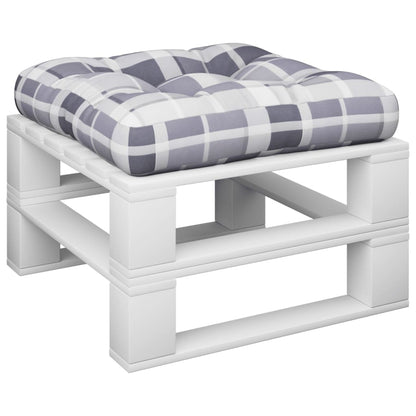 Cuscino per Pallet a Quadri Grigio 58x58x10 cm in Tessuto | homemem39