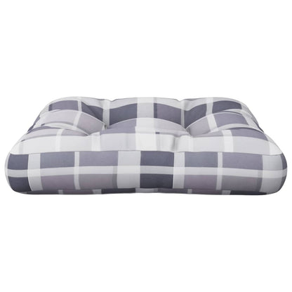 Cuscino per Pallet a Quadri Grigio 58x58x10 cm in Tessuto | homemem39