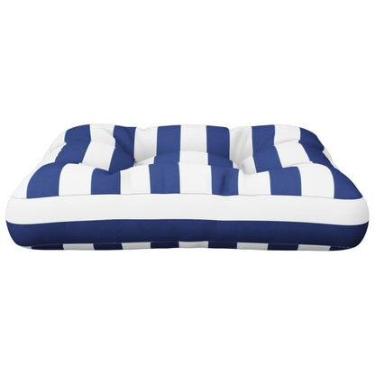 Cuscino Pallet Strisce Bianche e Blu 58x58x10 cm Tessuto Oxford