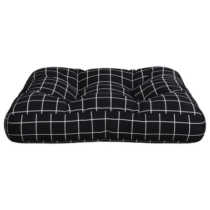 Cuscino Pallet Motivo a Quadri Nero 58x58x10 cm Tessuto Oxford