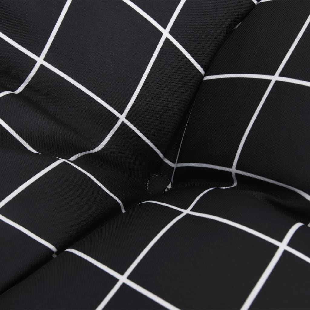 Cuscino Pallet Motivo a Quadri Nero 58x58x10 cm Tessuto Oxford