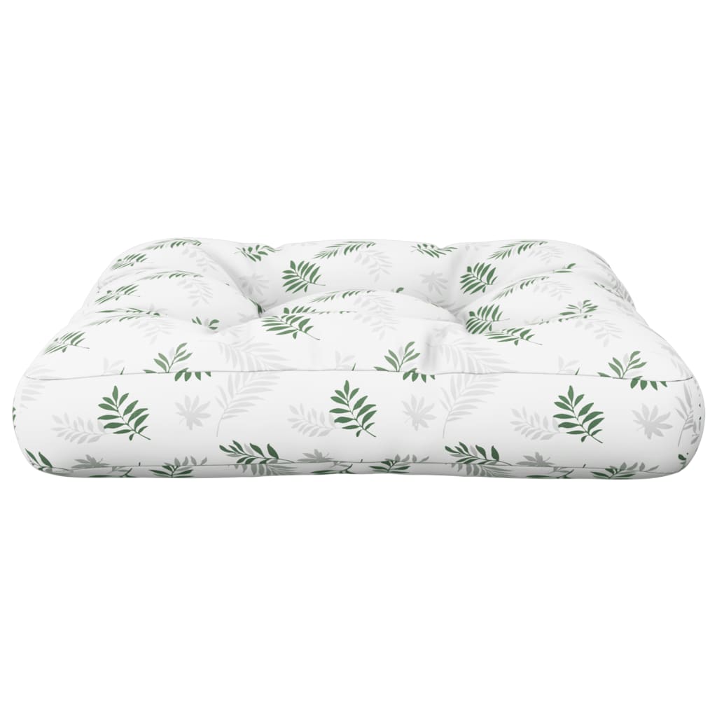 Cuscino per Pallet Motivo a Foglie 58x58x10cm in Tessuto Oxford