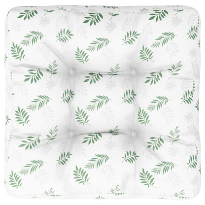 Cuscino per Pallet Motivo a Foglie 58x58x10cm in Tessuto Oxford
