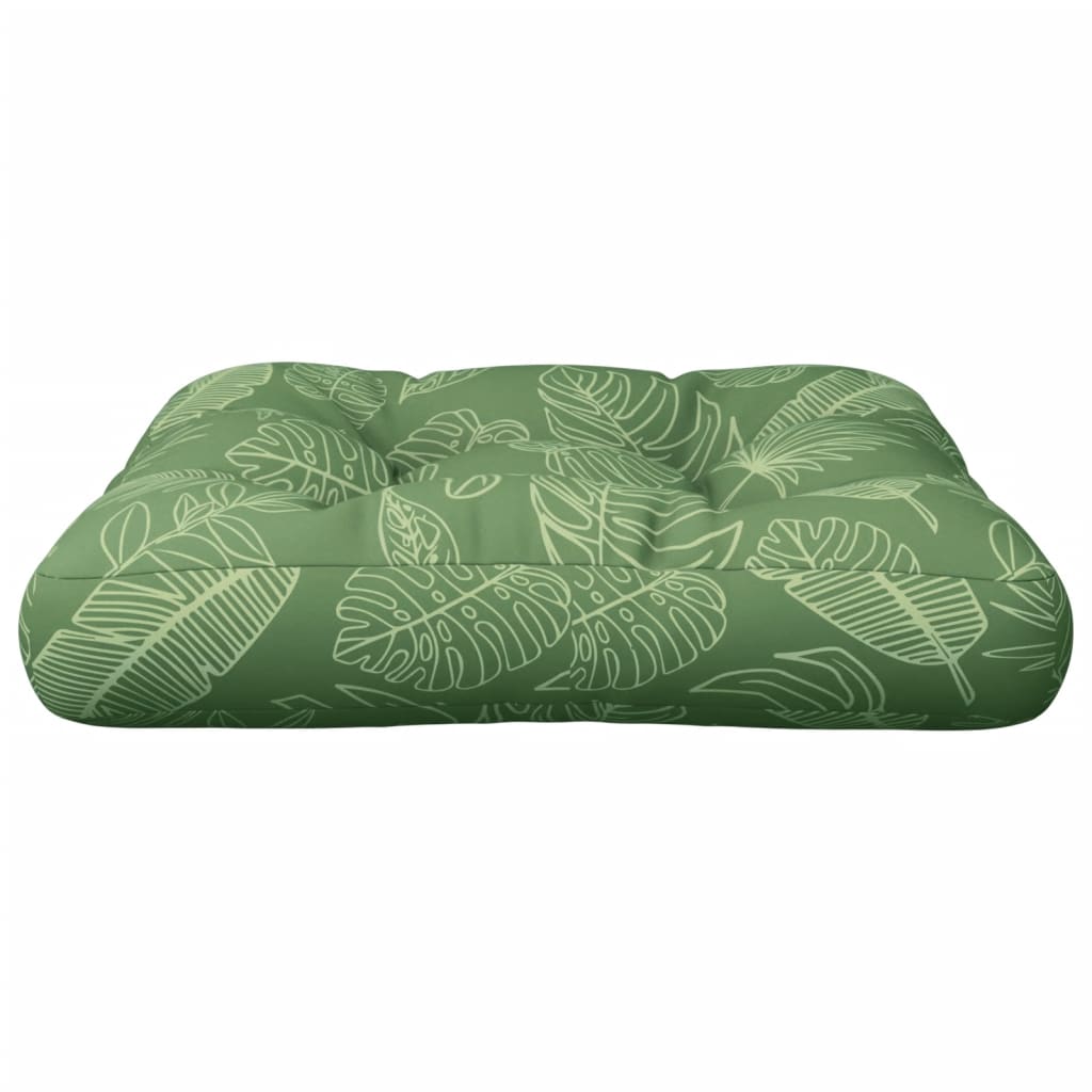 Cuscino per Pallet Motivo a Foglie 58x58x10cm in Tessuto Oxford