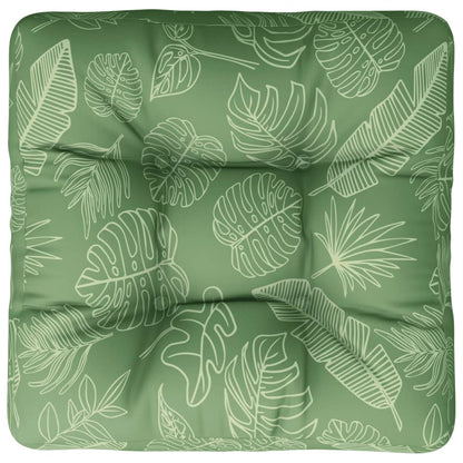 Cuscino per Pallet Motivo a Foglie 58x58x10cm in Tessuto Oxford