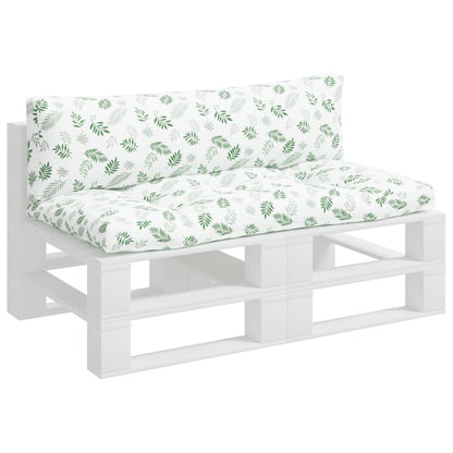 Cuscini per Pallet 2 pz Motivo a Foglie in Tessuto Oxford | homemem39