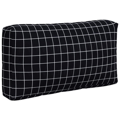 Cuscini per Pallet 3 pz Motivo a Quadri Nero in Tessuto Oxford | homemem39