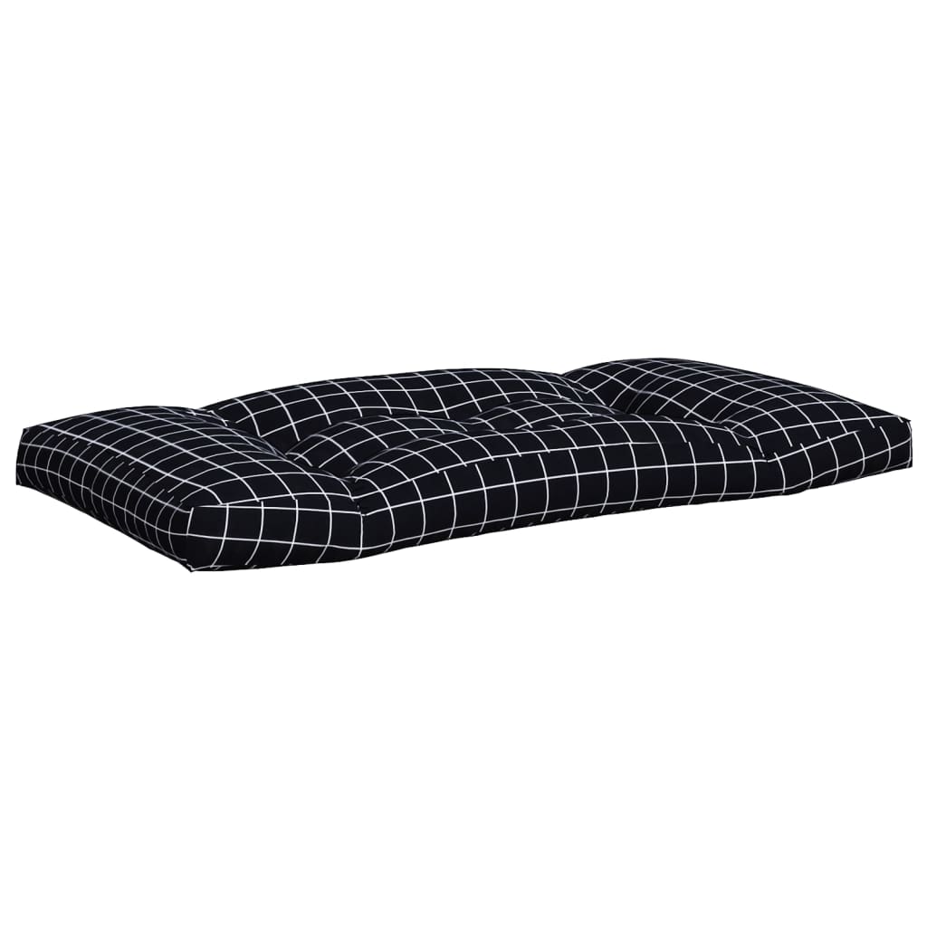 Cuscini per Pallet 3 pz Motivo a Quadri Nero in Tessuto Oxford | homemem39