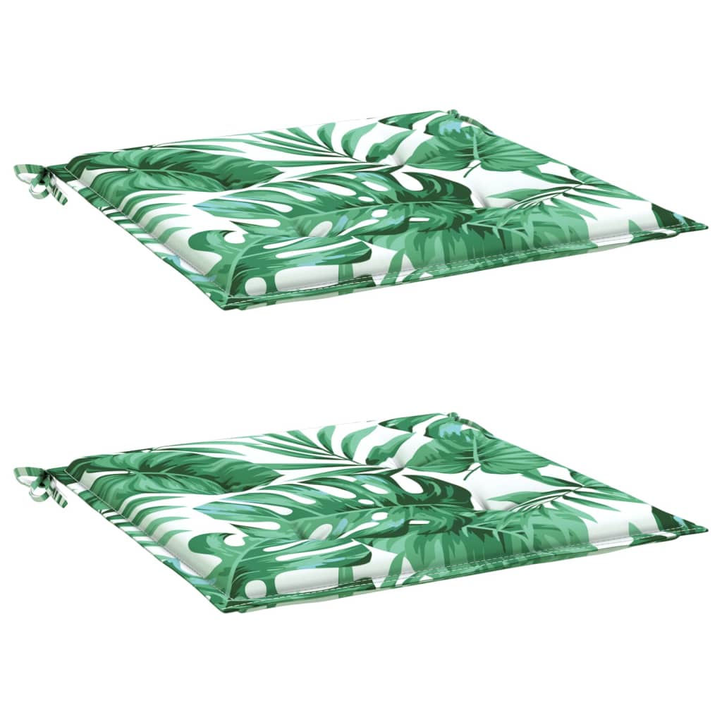 Cuscini per Sedia 2 pz Motivo a Foglie 40x40x4 cm Tessuto | homemem39