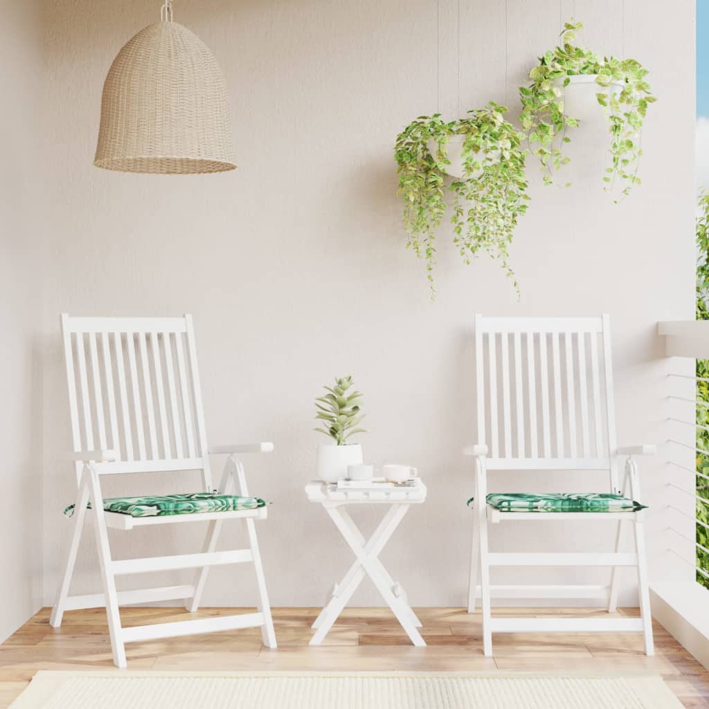 Cuscini per Sedia 2 pz Motivo a Foglie 40x40x4 cm Tessuto | homemem39
