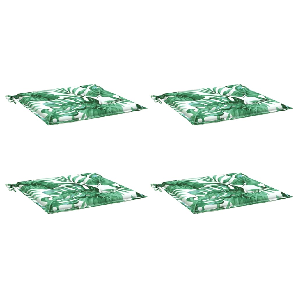 Cuscini per Sedia 4 pz Motivo a Foglie 40x40x4 cm Tessuto | homemem39