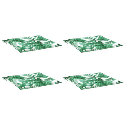 Cuscini per Sedia 4 pz Motivo a Foglie 40x40x4 cm Tessuto | homemem39