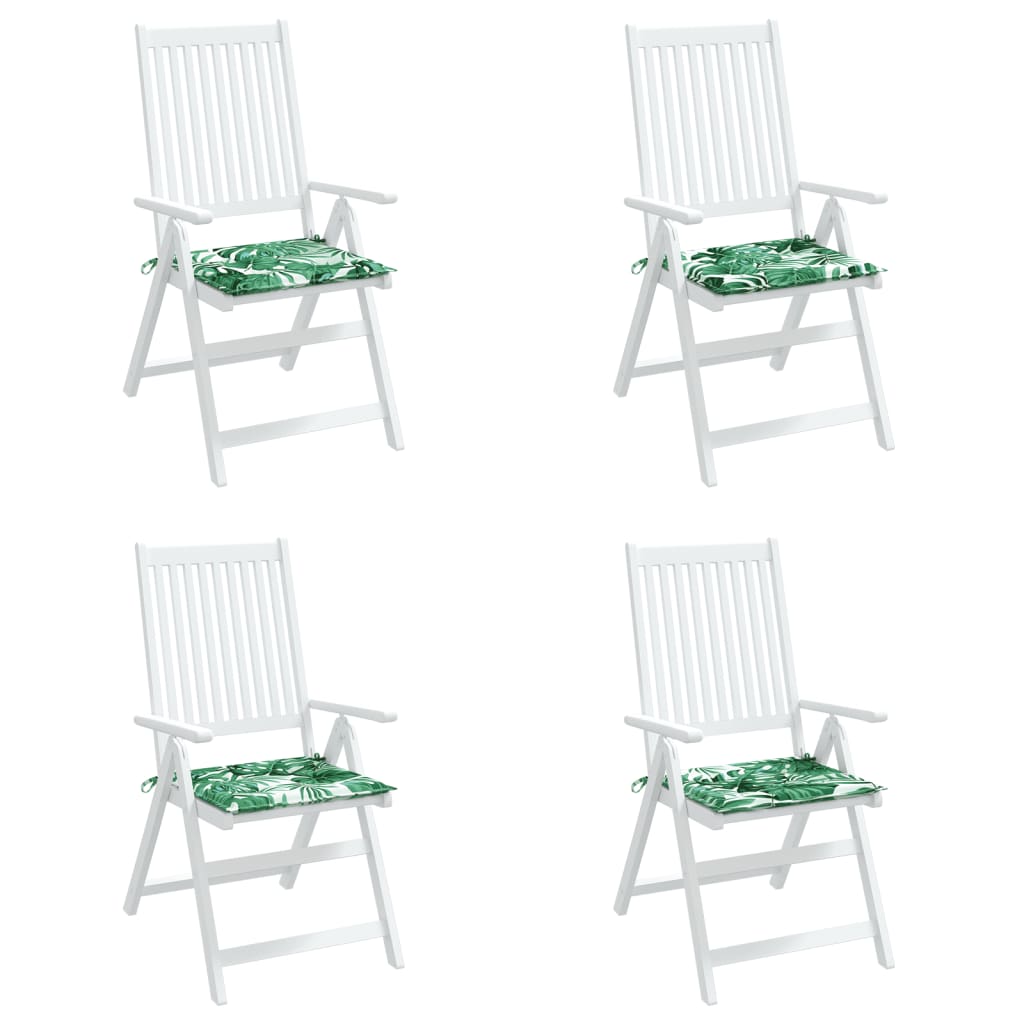 Cuscini per Sedia 4 pz Motivo a Foglie 40x40x4 cm Tessuto | homemem39