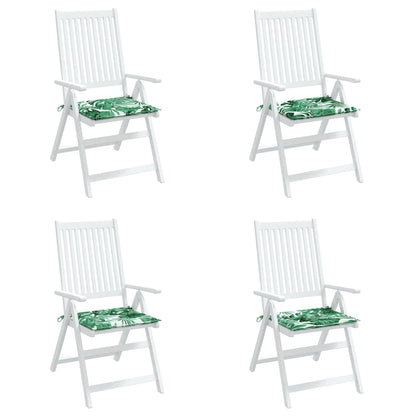 Cuscini per Sedia 4 pz Motivo a Foglie 40x40x4 cm Tessuto | homemem39