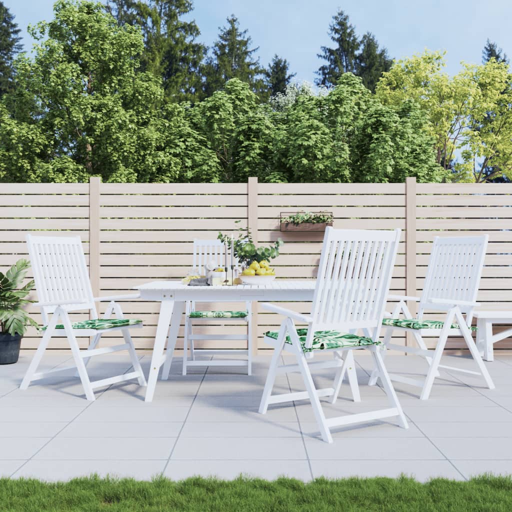 Cuscini per Sedia 4 pz Motivo a Foglie 40x40x4 cm Tessuto | homemem39