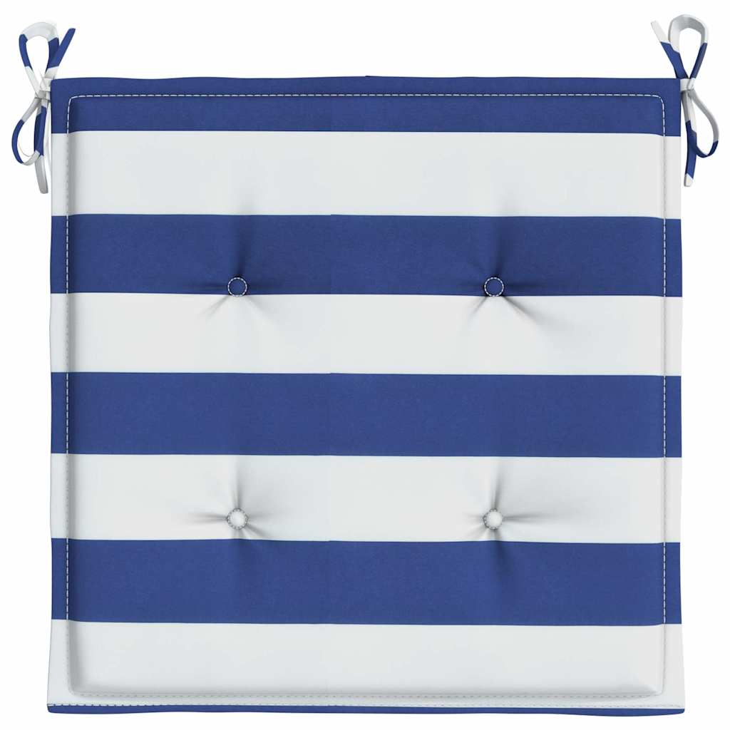 Cuscini per Sedia 6 pz Strisce Bianche e Blu 40x40x4 cm Tessuto | homemem39