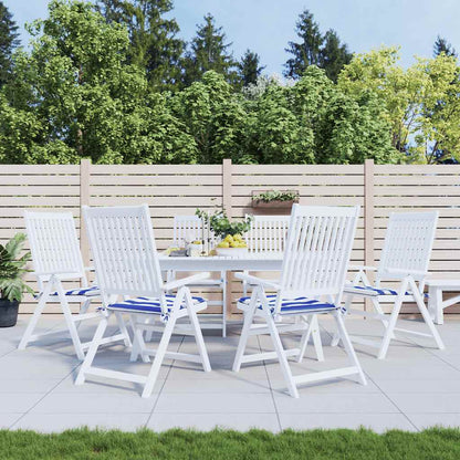 Cuscini per Sedia 6 pz Strisce Bianche e Blu 40x40x4 cm Tessuto | homemem39