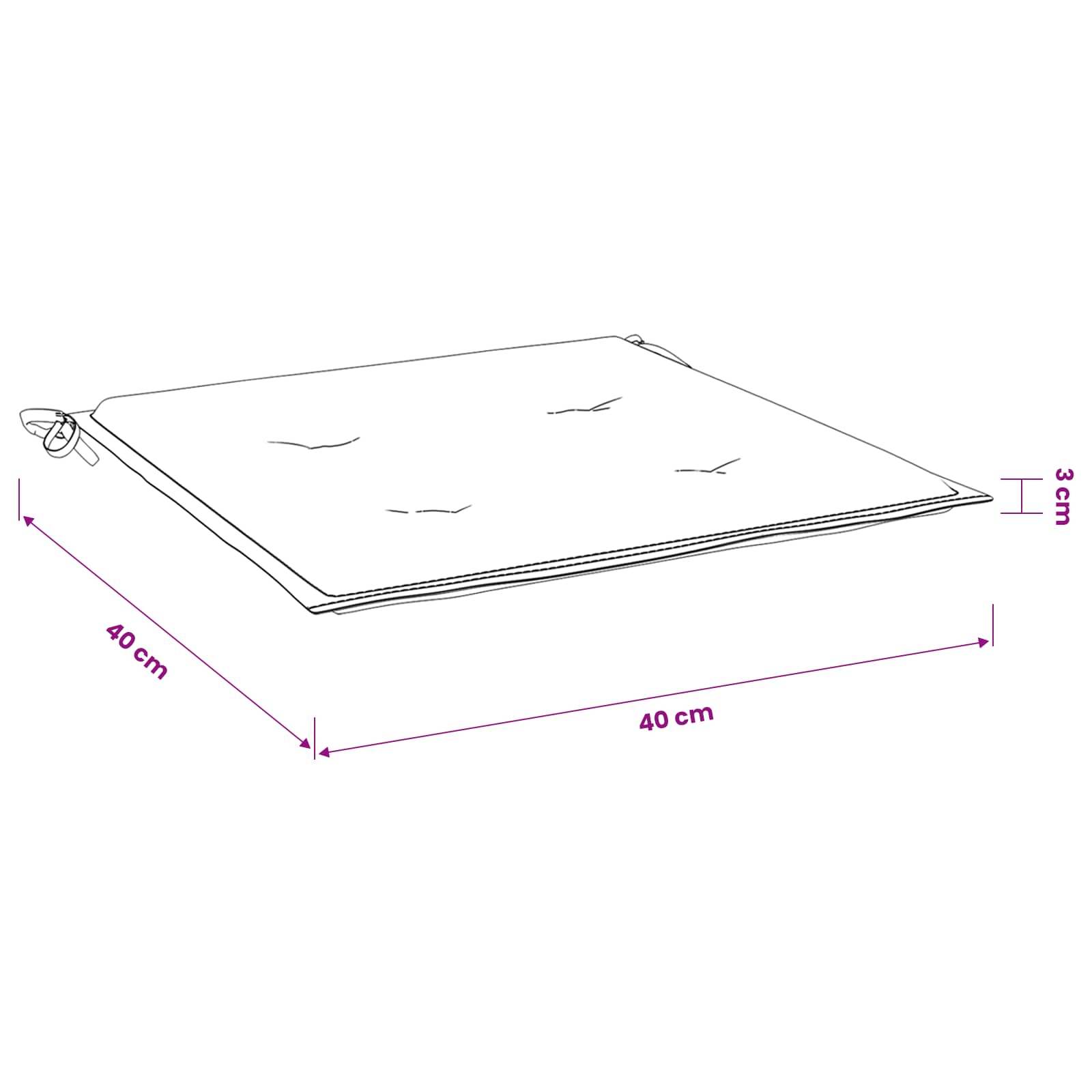 Cuscini per Sedia 6 pz Strisce Bianche e Blu 40x40x3 cm Tessuto | homemem39