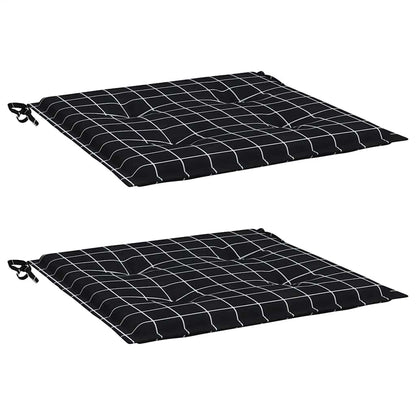 Cuscini Sedia 2 pz Motivo a Quadri Nero 40x40x4 cm in Tessuto