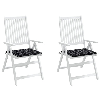 Cuscini Sedia 2 pz Motivo a Quadri Nero 40x40x3 cm in Tessuto | homemem39
