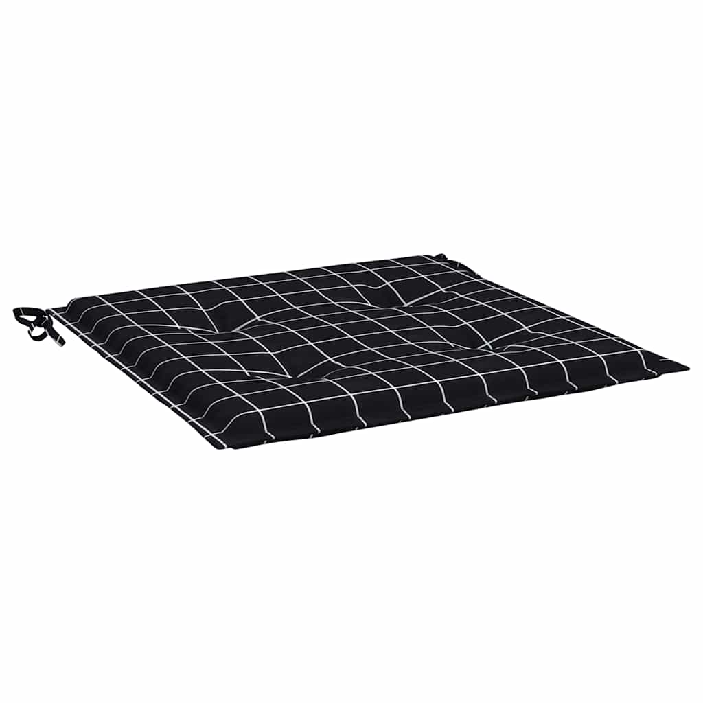 Cuscini Sedia 2 pz Motivo a Quadri Nero 40x40x4 cm in Tessuto | homemem39