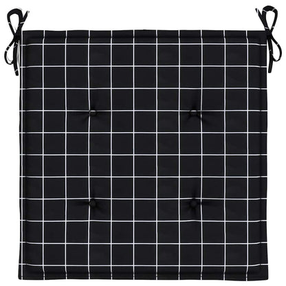 Cuscini Sedia 2 pz Motivo a Quadri Nero 40x40x4 cm in Tessuto | homemem39