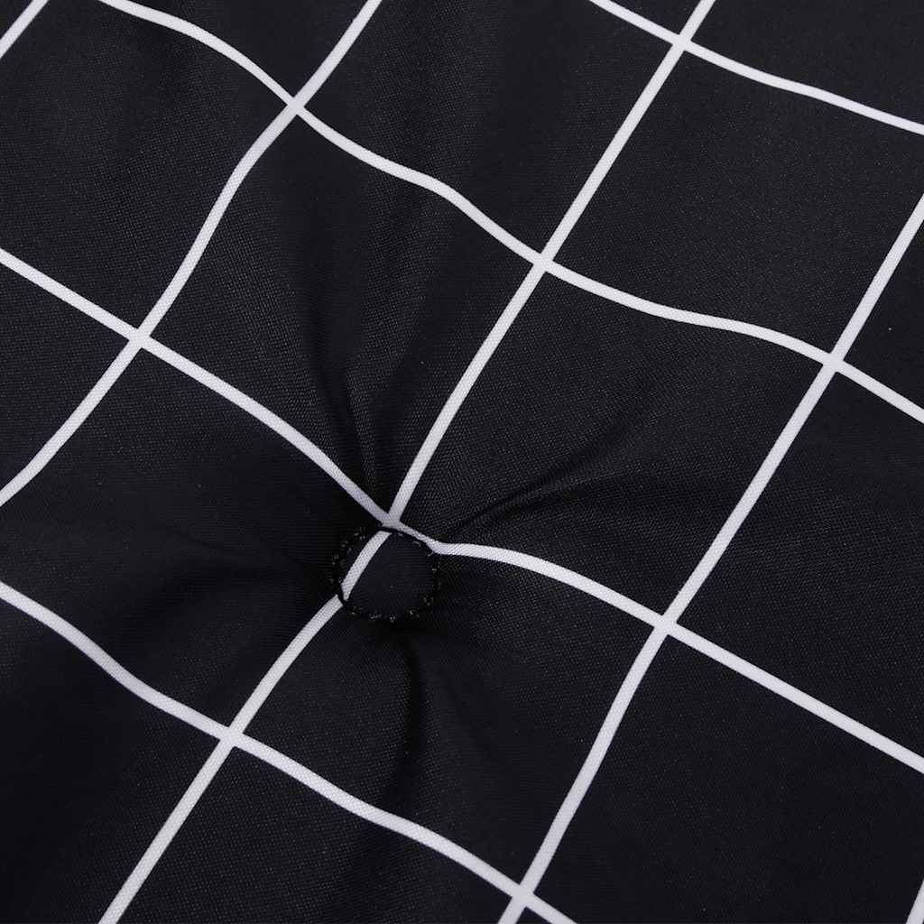 Cuscini Sedia 2 pz Motivo a Quadri Nero 40x40x4 cm in Tessuto | homemem39