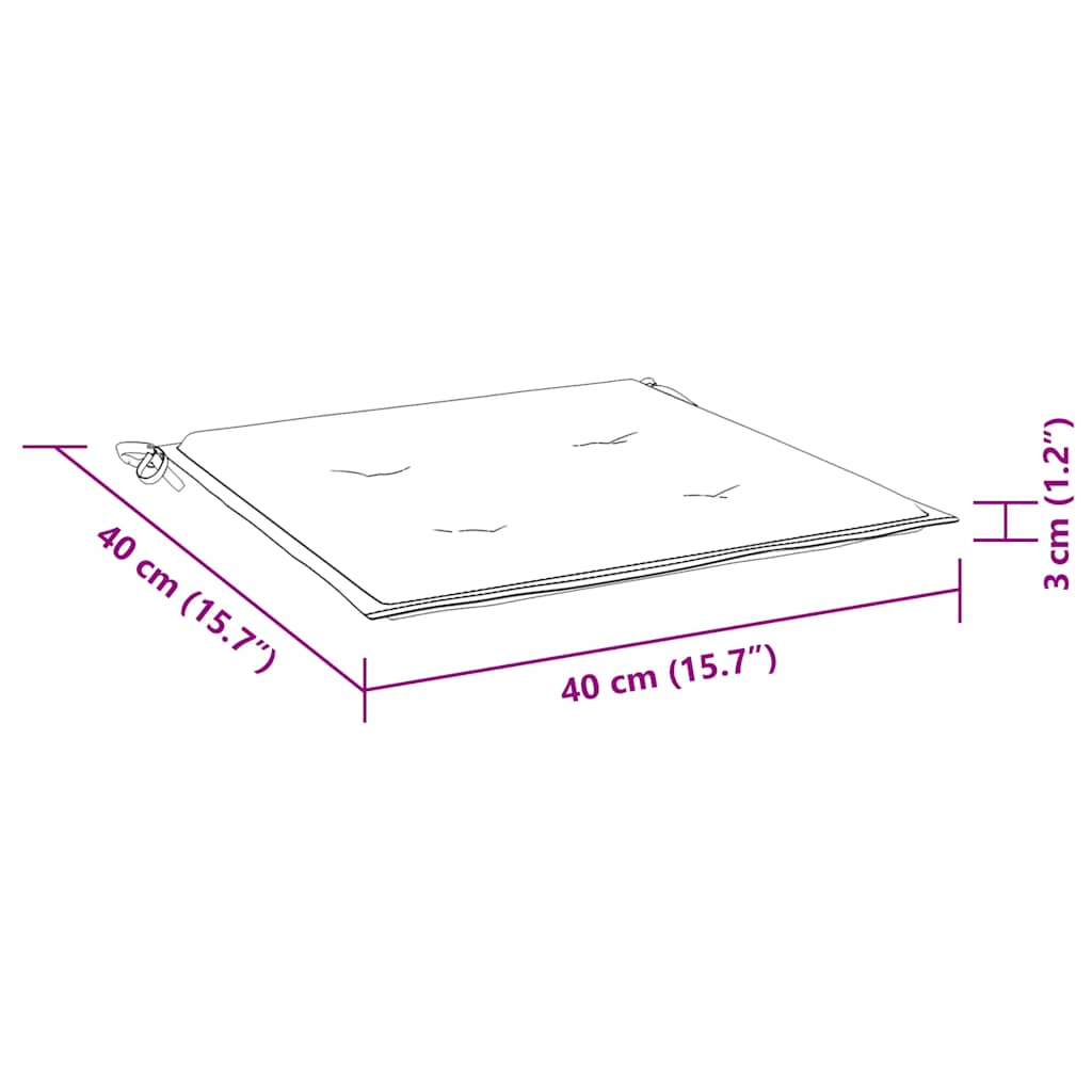 Cuscini Sedia 2 pz Motivo a Quadri Nero 40x40x4 cm in Tessuto | homemem39
