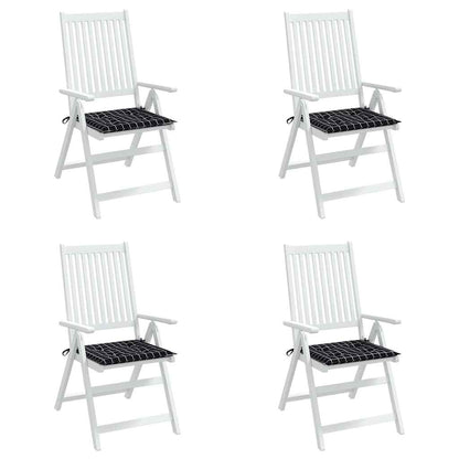 Cuscini Sedia 4 pz Motivo a Quadri Nero 40x40x4 cm in Tessuto