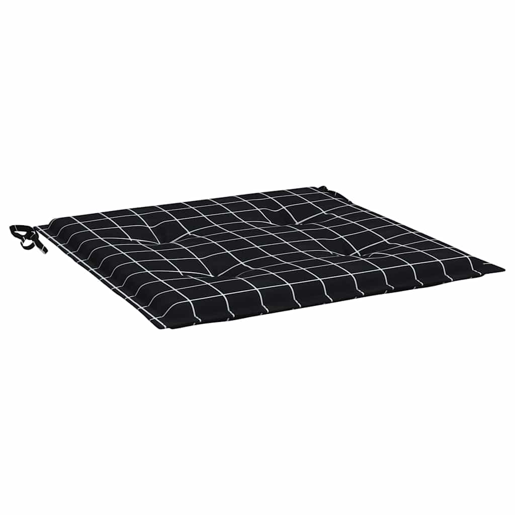 Cuscini Sedia 4 pz Motivo a Quadri Nero 40x40x4 cm in Tessuto