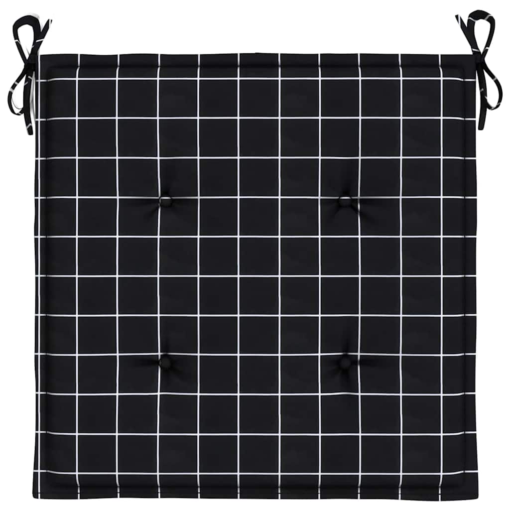 Cuscini Sedia 4 pz Motivo a Quadri Nero 40x40x4 cm in Tessuto