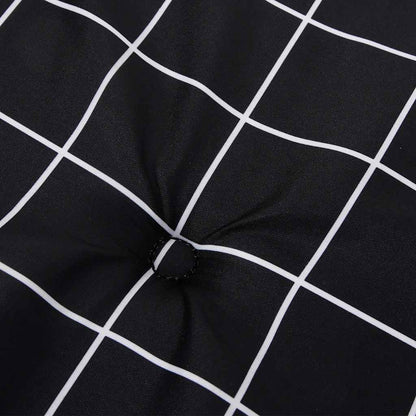 Cuscini Sedia 6 pz Motivo a Quadri Nero 40x40x4 cm in Tessuto