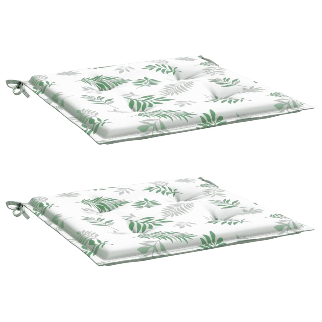 Cuscini per Sedia 2 pz Motivo a Foglie 40x40x4 cm Tessuto