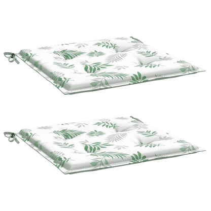 Cuscini per Sedia 2 pz Motivo a Foglie 40x40x4 cm Tessuto