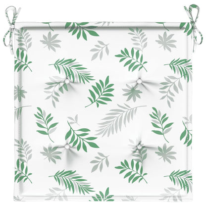 Cuscini per Sedia 2 pz Motivo a Foglie 40x40x4 cm Tessuto