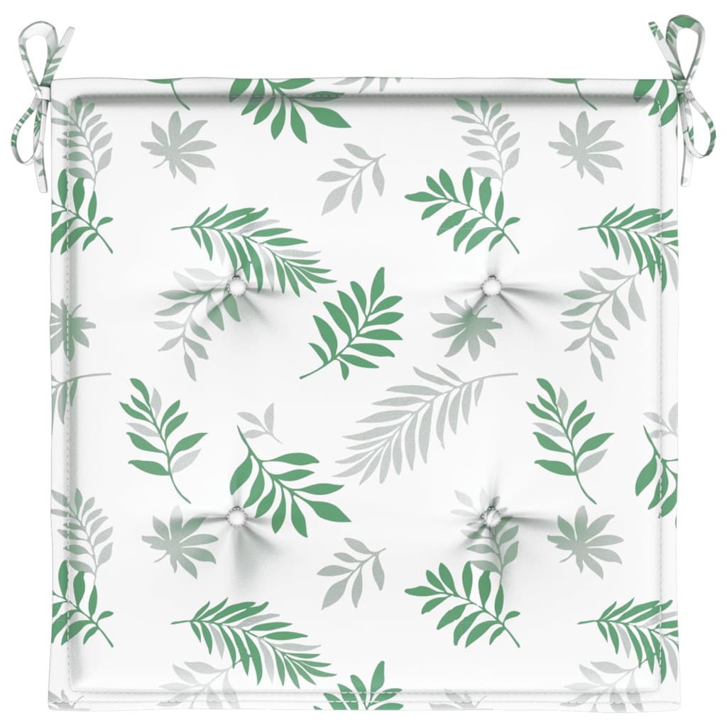 Cuscini per Sedia 2 pz Motivo a Foglie 40x40x4 cm Tessuto