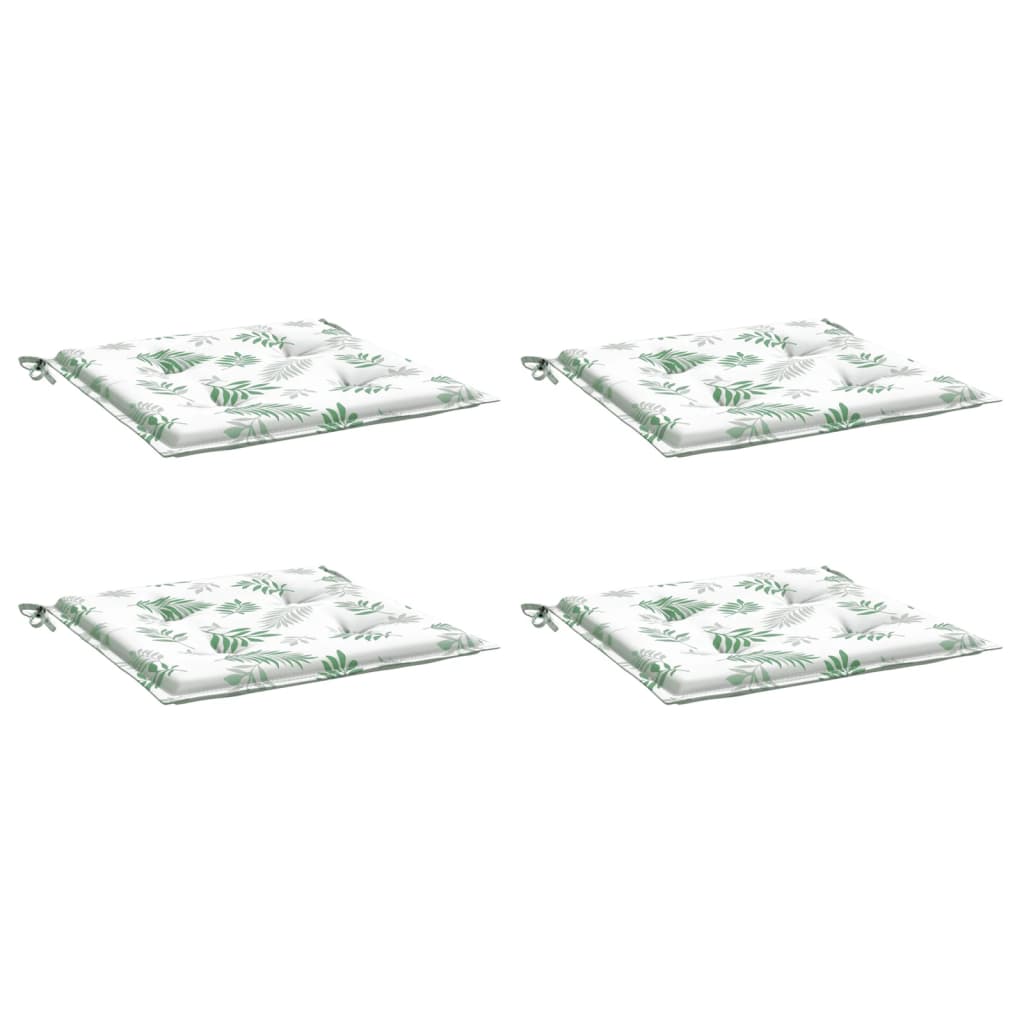 Cuscini per Sedia 4 pz Motivo a Foglie 40x40x4 cm Tessuto | homemem39