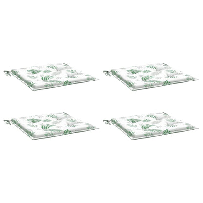 Cuscini per Sedia 4 pz Motivo a Foglie 40x40x4 cm Tessuto