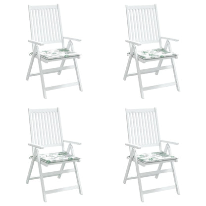 Cuscini per Sedia 4 pz Motivo a Foglie 40x40x4 cm Tessuto