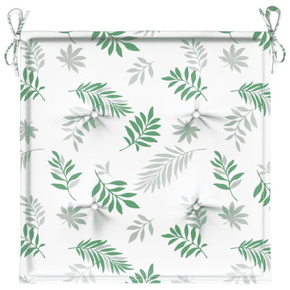 Cuscini per Sedia 4 pz Motivo a Foglie 40x40x4 cm Tessuto