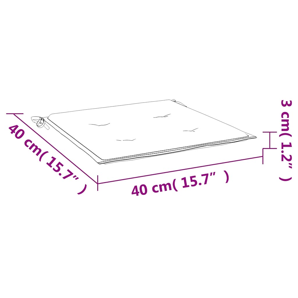 Cuscini per Sedia 4 pz Motivo a Foglie 40x40x4 cm Tessuto | homemem39