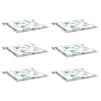 Cuscini per Sedia 6 pz Motivo a Foglie 40x40x4 cm Tessuto | homemem39
