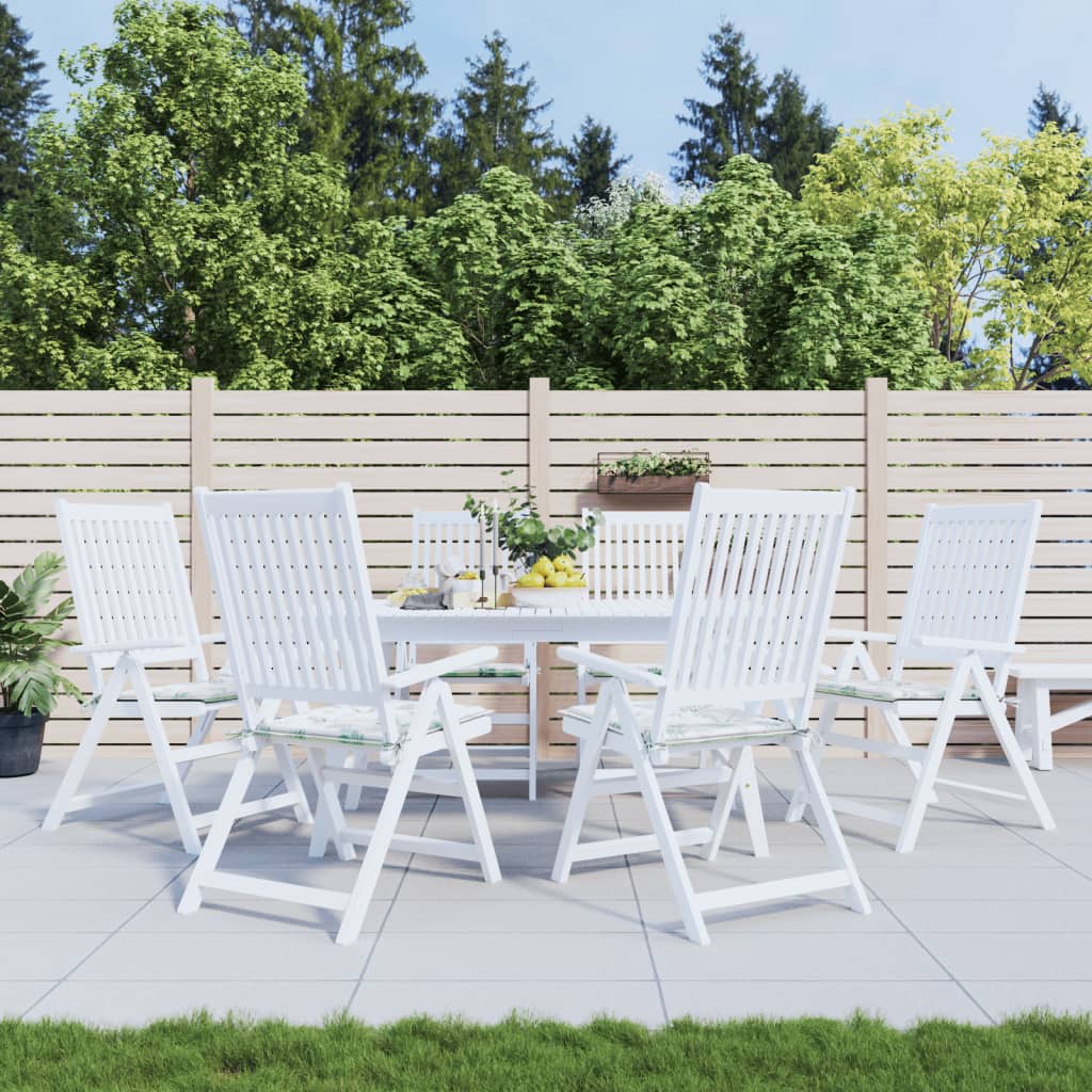 Cuscini per Sedia 6 pz Motivo a Foglie 40x40x4 cm Tessuto | homemem39