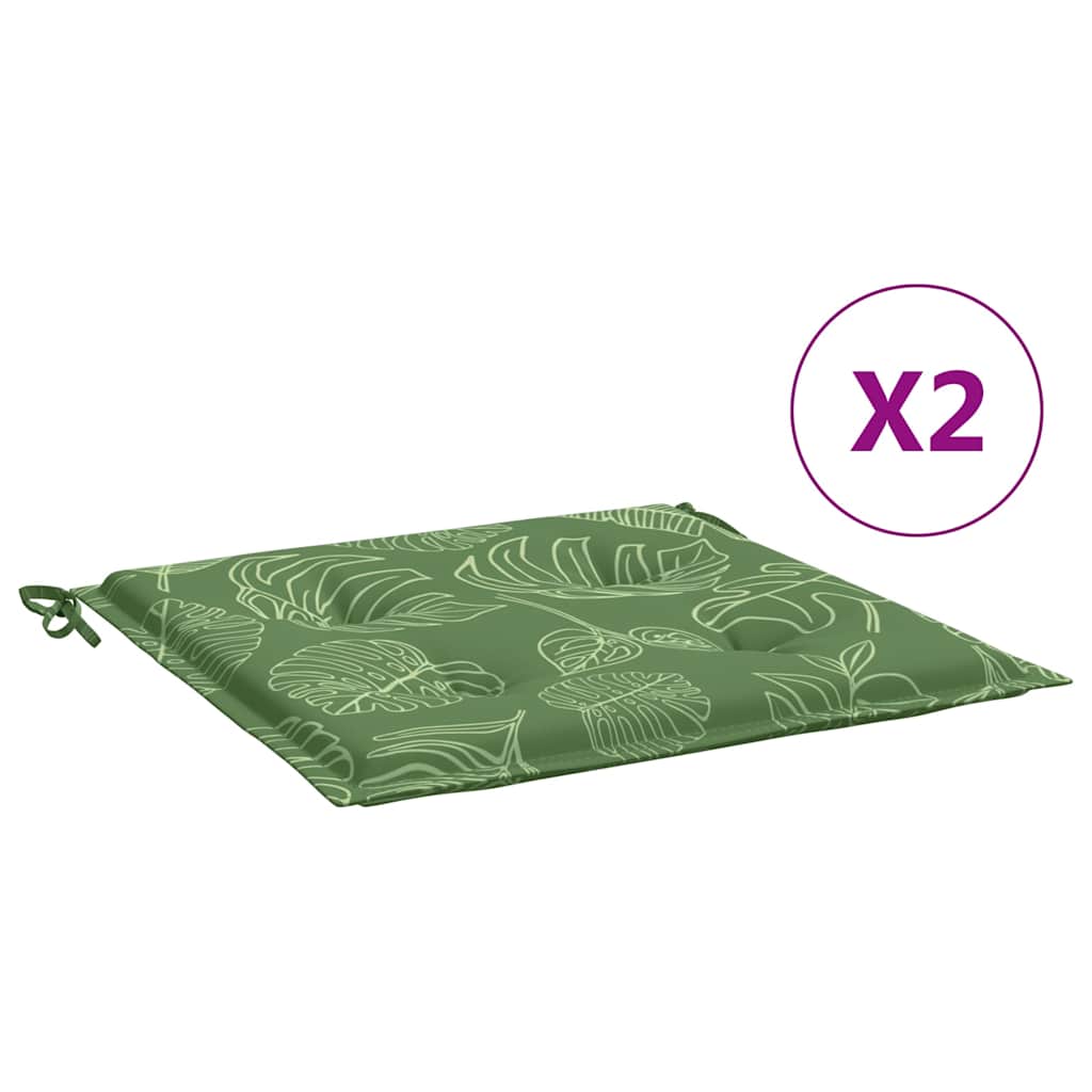 Cuscini per Sedia 2 pz Motivo a Foglie 40x40x4 cm Tessuto | homemem39