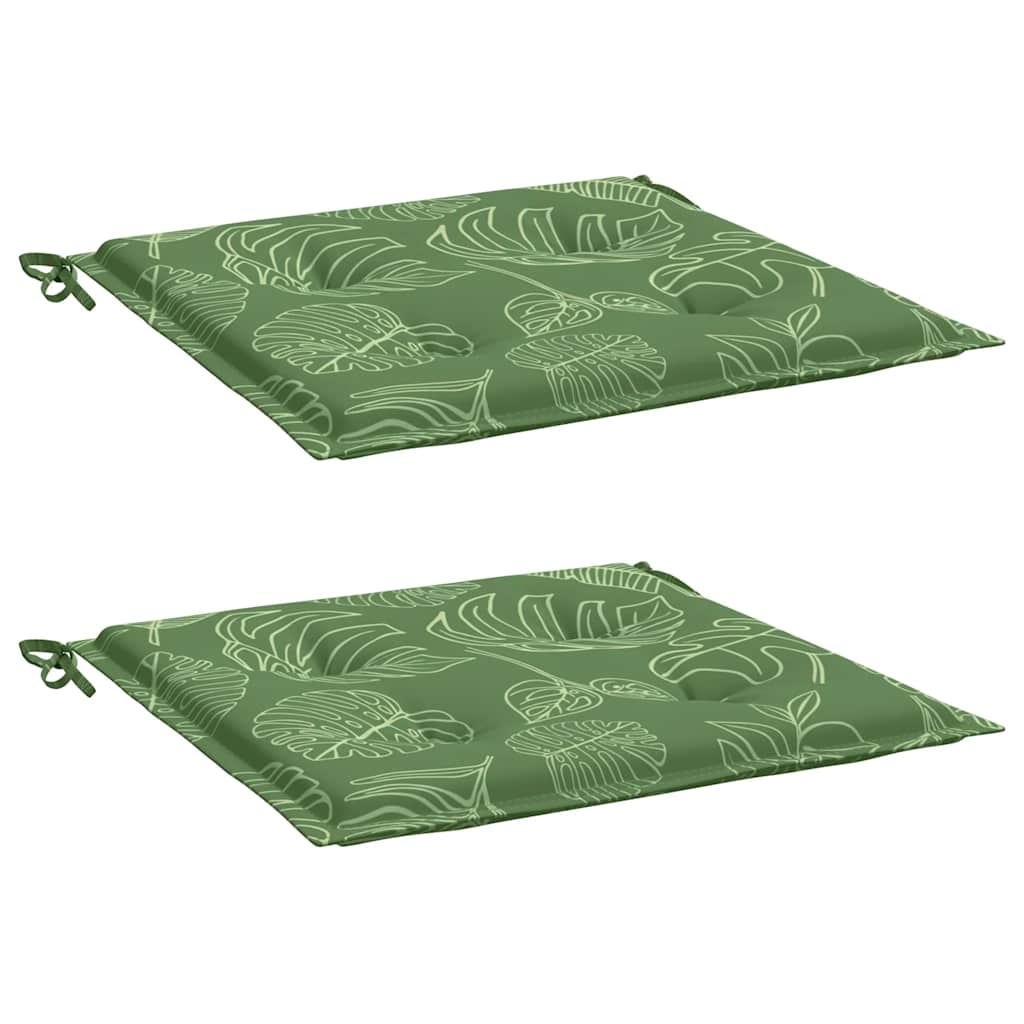 Cuscini per Sedia 2 pz Motivo a Foglie 40x40x4 cm Tessuto | homemem39