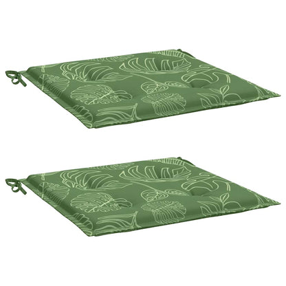 Cuscini per Sedia 2 pz Motivo a Foglie 40x40x4 cm Tessuto | homemem39
