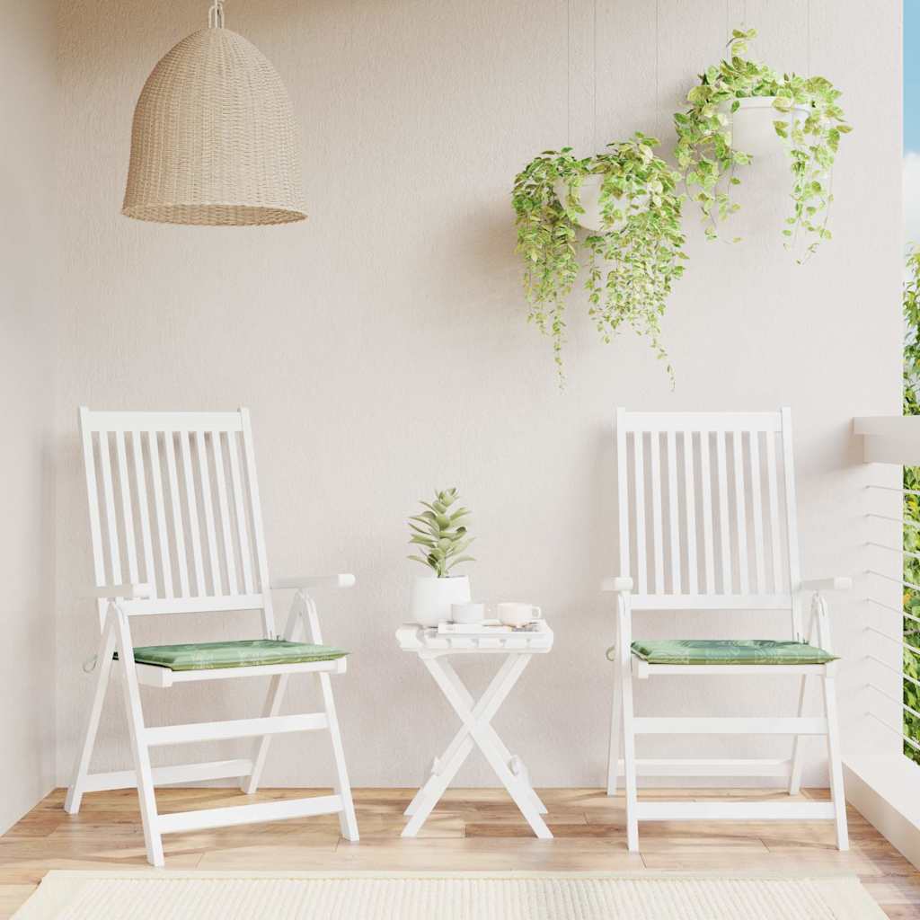 Cuscini per Sedia 2 pz Motivo a Foglie 40x40x4 cm Tessuto | homemem39