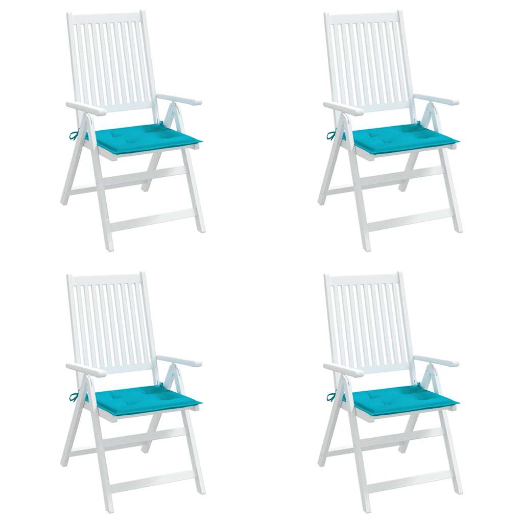 Cuscini per Sedia 4 pz Turchese 40x40x3 cm in Tessuto | homemem39
