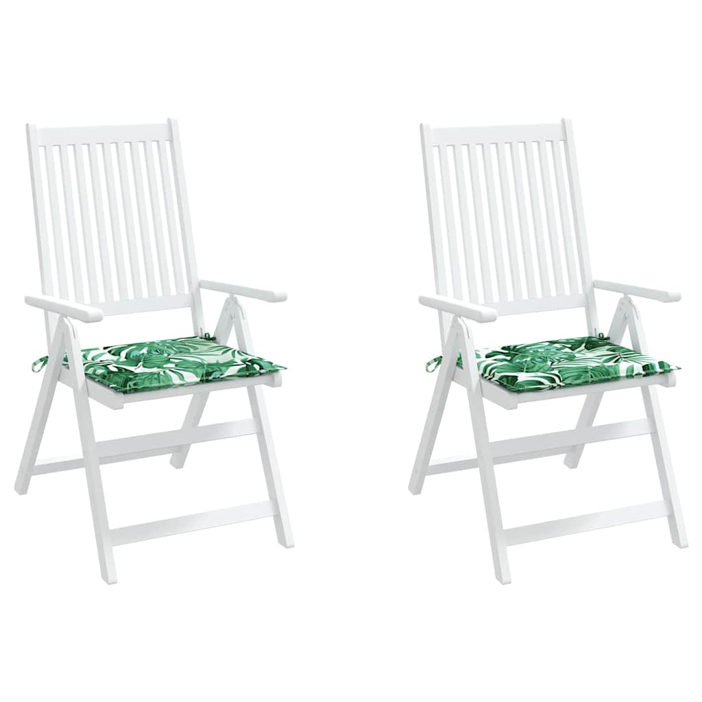 Cuscini per Sedia 2 pz Motivo a Foglie 50x50x3 cm in Tessuto | homemem39