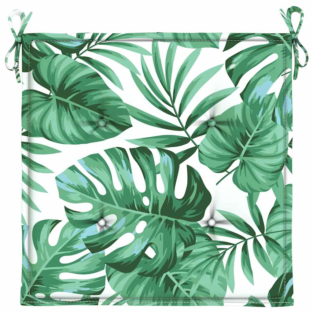 Cuscini per Sedia 2 pz Motivo a Foglie 50x50x4 cm in Tessuto